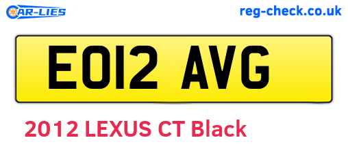 EO12AVG are the vehicle registration plates.