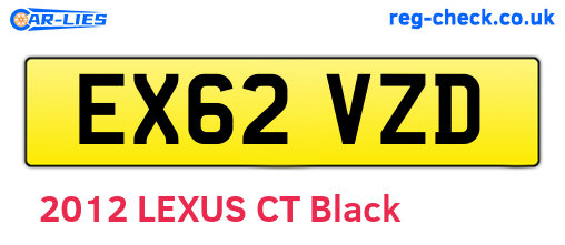 EX62VZD are the vehicle registration plates.