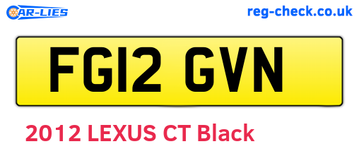 FG12GVN are the vehicle registration plates.