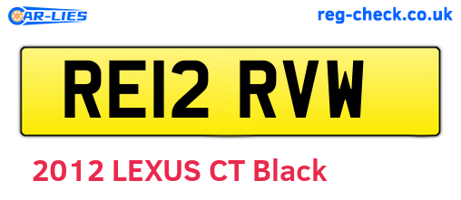 RE12RVW are the vehicle registration plates.