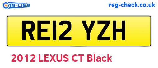 RE12YZH are the vehicle registration plates.