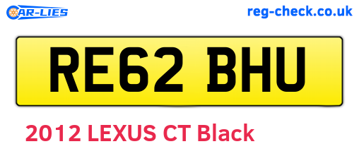 RE62BHU are the vehicle registration plates.