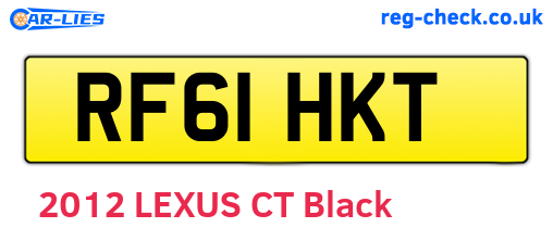 RF61HKT are the vehicle registration plates.