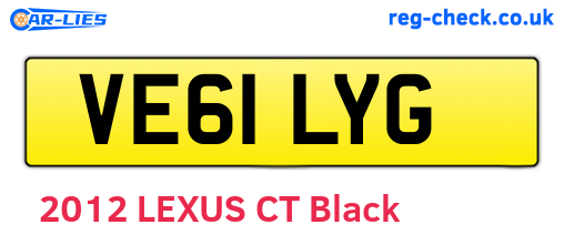 VE61LYG are the vehicle registration plates.
