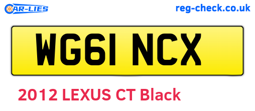 WG61NCX are the vehicle registration plates.