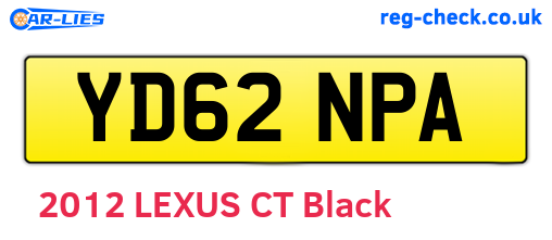 YD62NPA are the vehicle registration plates.