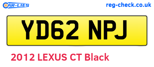 YD62NPJ are the vehicle registration plates.