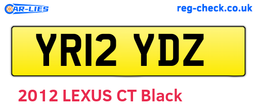 YR12YDZ are the vehicle registration plates.