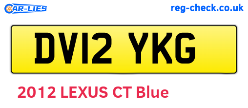 DV12YKG are the vehicle registration plates.