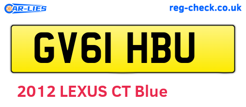 GV61HBU are the vehicle registration plates.