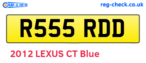 R555RDD are the vehicle registration plates.