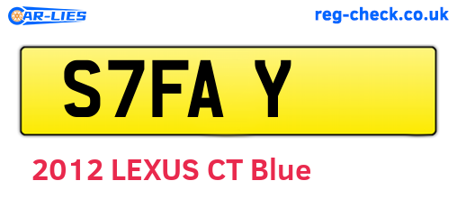S7FAY are the vehicle registration plates.