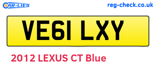 VE61LXY are the vehicle registration plates.