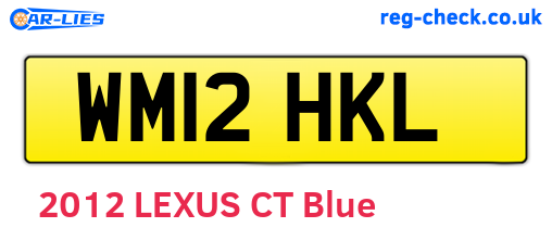 WM12HKL are the vehicle registration plates.