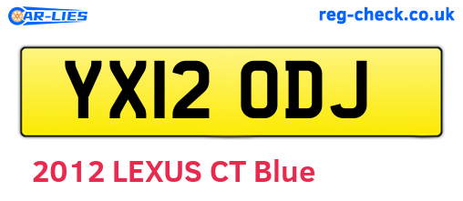 YX12ODJ are the vehicle registration plates.