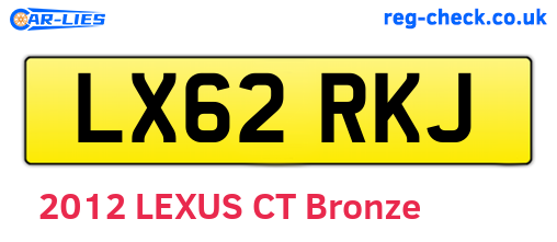 LX62RKJ are the vehicle registration plates.