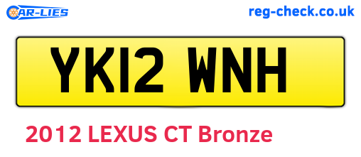 YK12WNH are the vehicle registration plates.