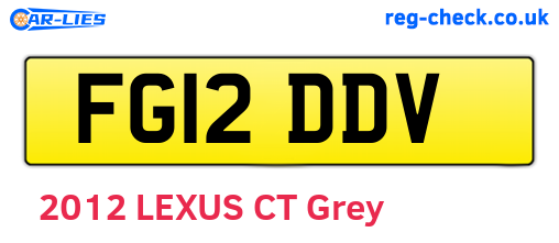 FG12DDV are the vehicle registration plates.