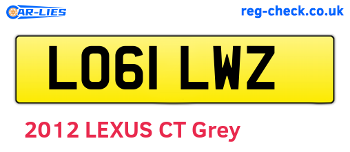 LO61LWZ are the vehicle registration plates.