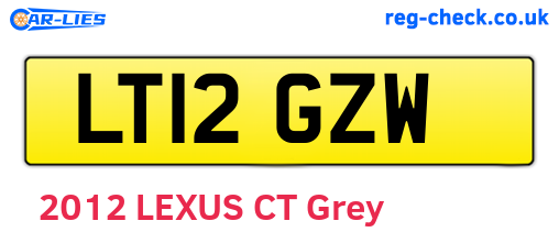 LT12GZW are the vehicle registration plates.
