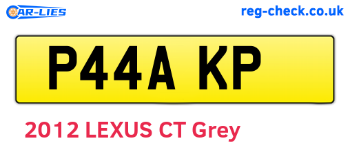 P44AKP are the vehicle registration plates.