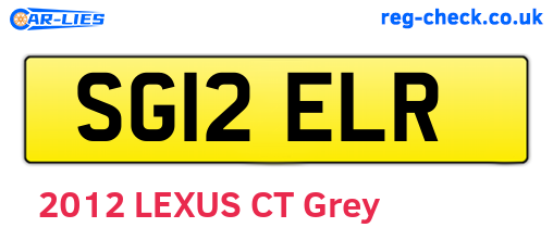 SG12ELR are the vehicle registration plates.