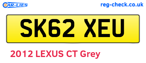 SK62XEU are the vehicle registration plates.
