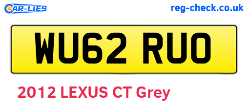 WU62RUO are the vehicle registration plates.