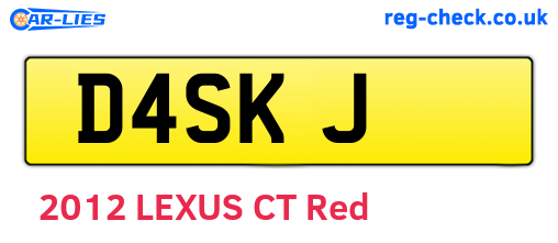 D4SKJ are the vehicle registration plates.