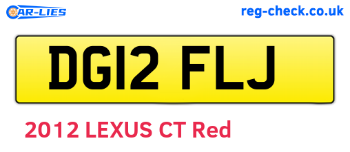 DG12FLJ are the vehicle registration plates.