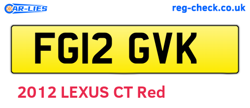 FG12GVK are the vehicle registration plates.