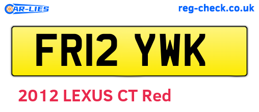 FR12YWK are the vehicle registration plates.