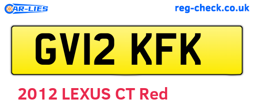 GV12KFK are the vehicle registration plates.