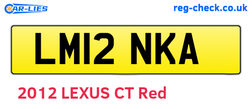 LM12NKA are the vehicle registration plates.
