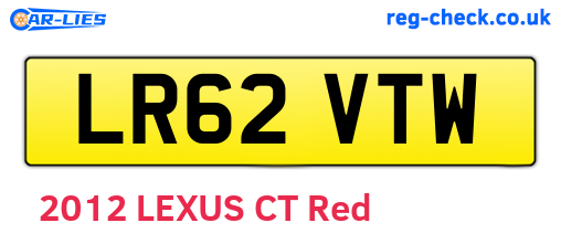 LR62VTW are the vehicle registration plates.