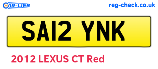SA12YNK are the vehicle registration plates.