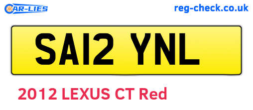 SA12YNL are the vehicle registration plates.