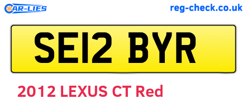 SE12BYR are the vehicle registration plates.