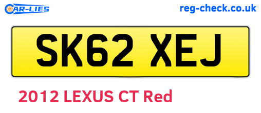 SK62XEJ are the vehicle registration plates.