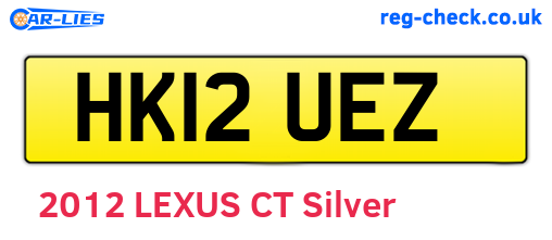 HK12UEZ are the vehicle registration plates.