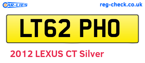 LT62PHO are the vehicle registration plates.