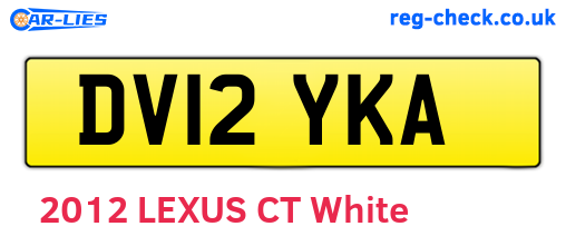 DV12YKA are the vehicle registration plates.