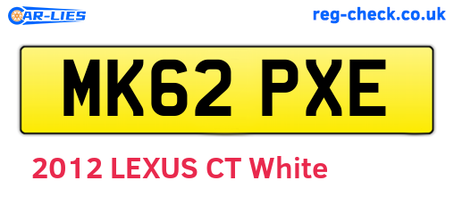 MK62PXE are the vehicle registration plates.