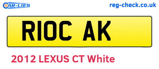 R10CAK are the vehicle registration plates.