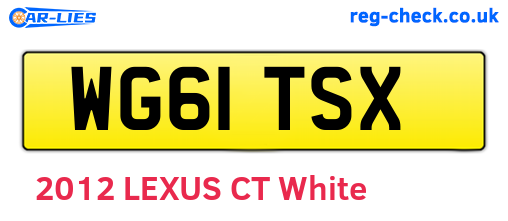 WG61TSX are the vehicle registration plates.