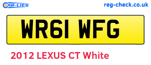 WR61WFG are the vehicle registration plates.