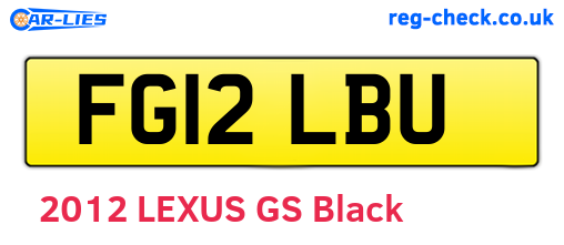 FG12LBU are the vehicle registration plates.