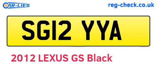 SG12YYA are the vehicle registration plates.