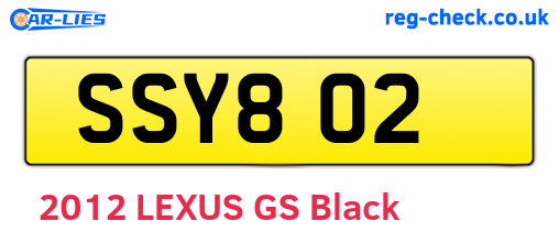 SSY802 are the vehicle registration plates.