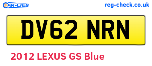 DV62NRN are the vehicle registration plates.